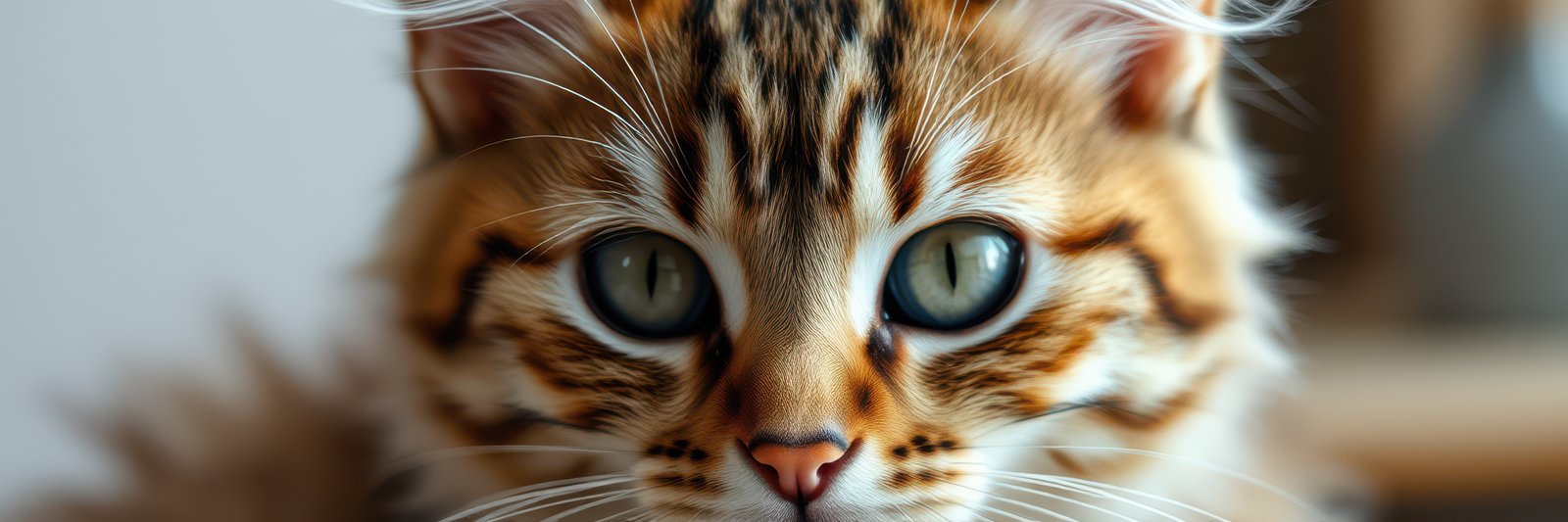 Detailed close-up of a Bengal cat with striking eyes in a cozy indoor setting